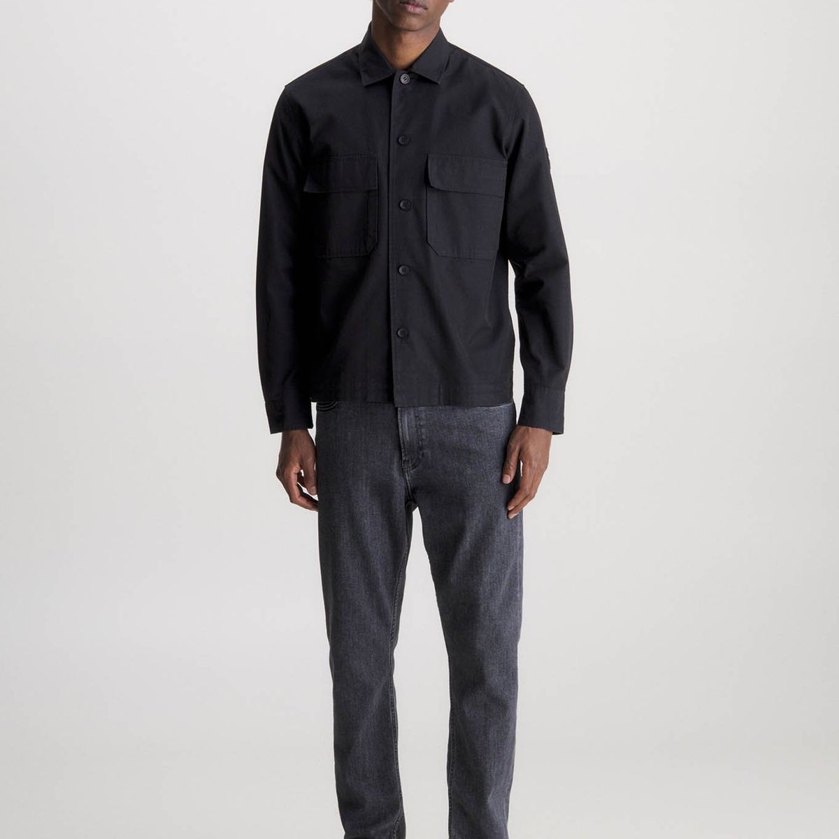 CALVIN KLEIN - Sobrecamisa de sarga Negro Calvin Klein