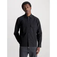 CALVIN KLEIN - Sobrecamisa de sarga Negro