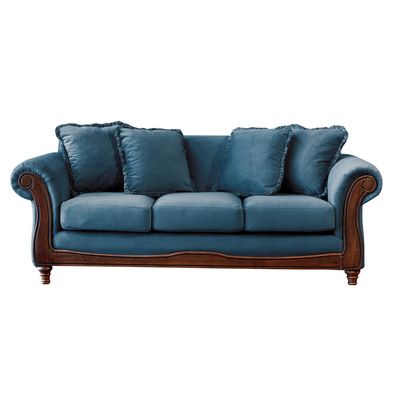 Imagen 2 del producto Sofá Rimini 3 Cuerpos Tela Velvet Azul Petroleo