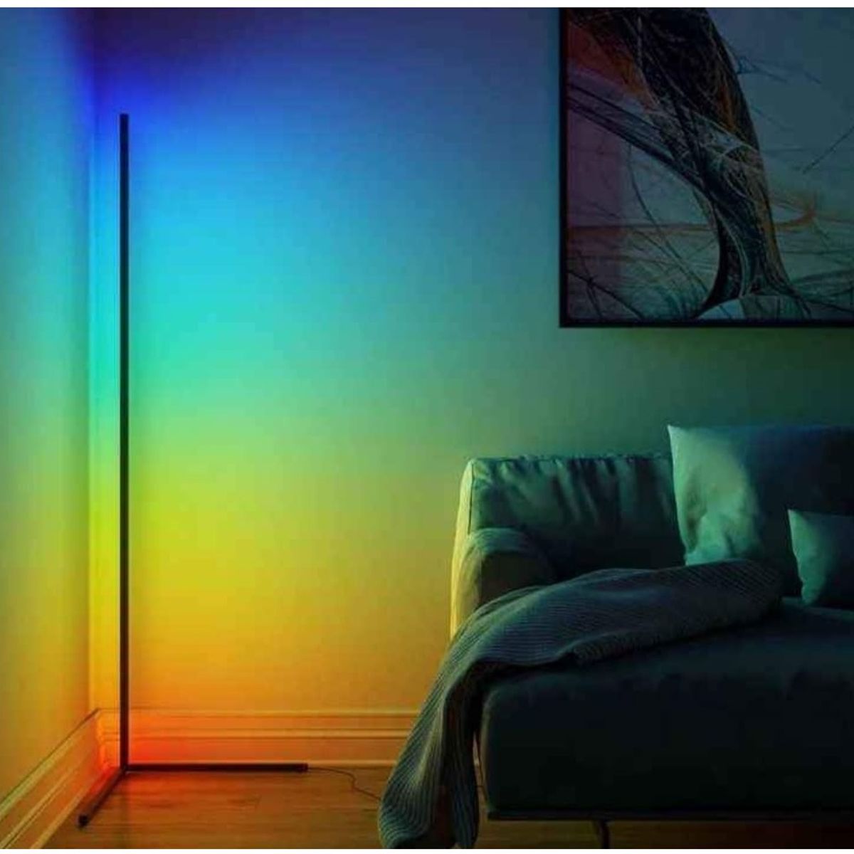 GENERICO - Lámpara De Pie Led Rgb Premium Esquina Multicolor