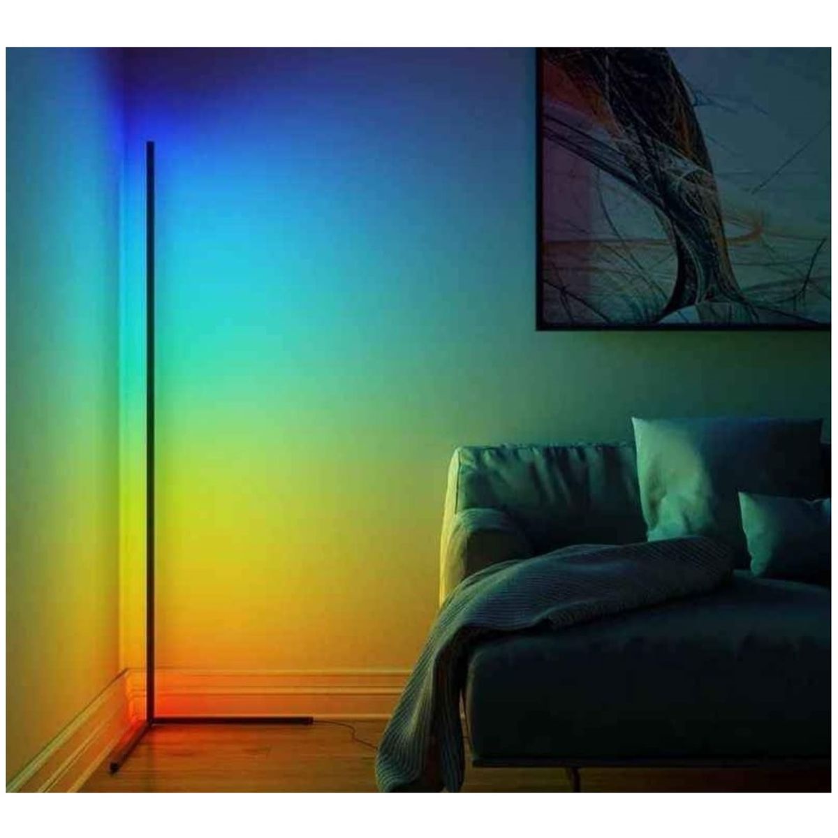 GENERICO - Lámpara De Pie Led Rgb Premium Esquina Multicolor