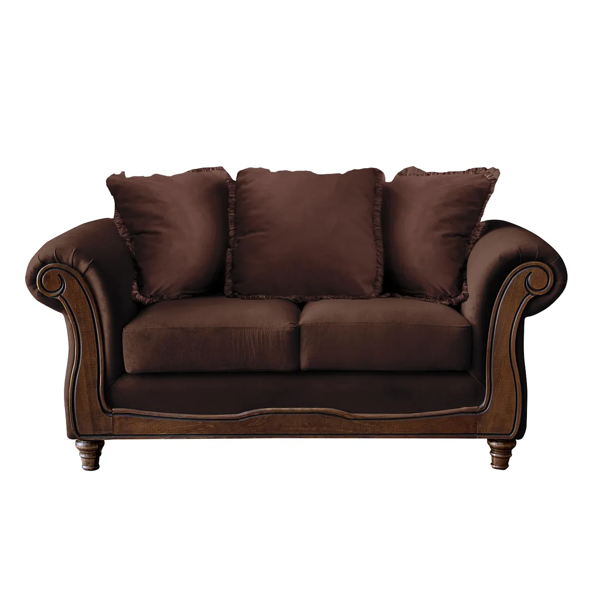 LATAM HOME - Sofá Rimini 2 Cuerpos Tela Velvet Chocolate