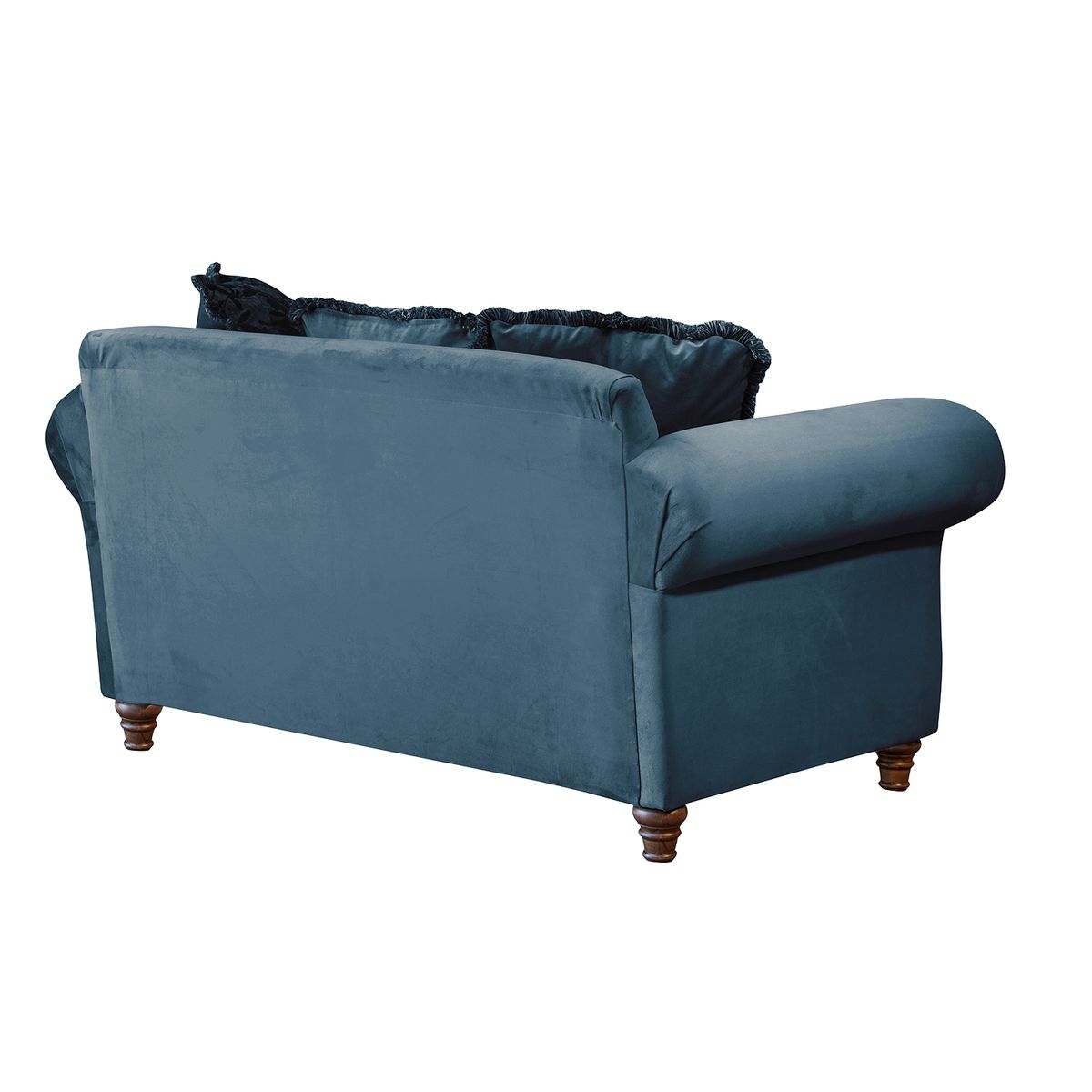 LATAM HOME - Sofá Rimini 2 Cuerpos Tela Velvet Azul Petroleo