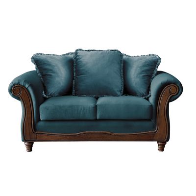 Imagen 2 del producto Sofá Rimini 2 Cuerpos Tela Velvet Azul Petroleo