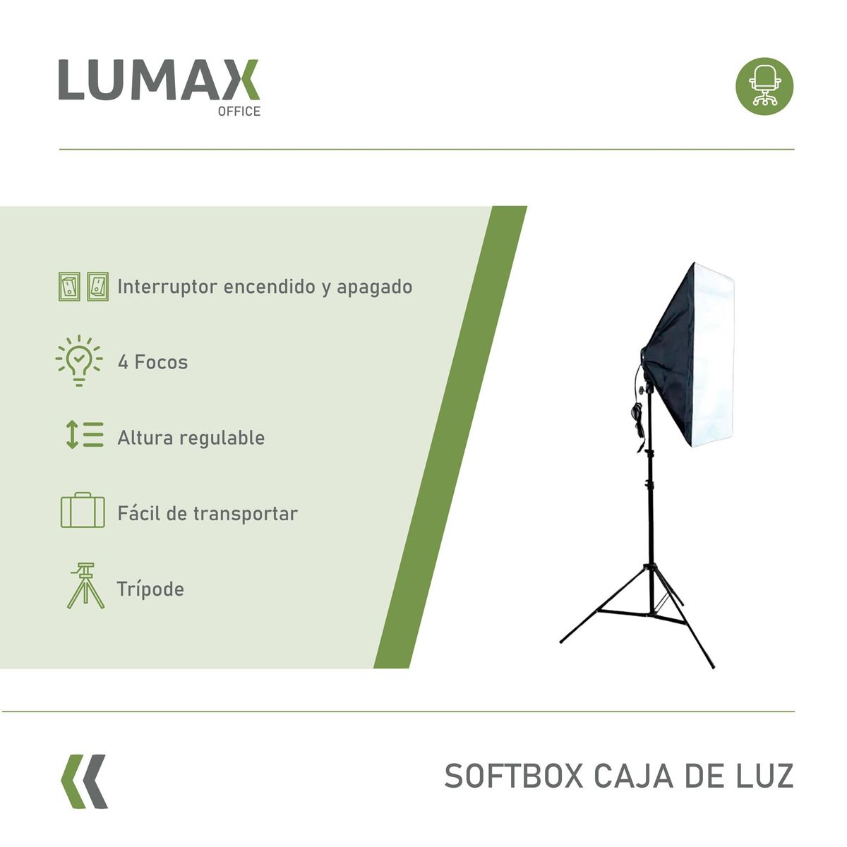 LUMAX - Softbox Caja De Luz 50x70cm Fotografía De Estudio