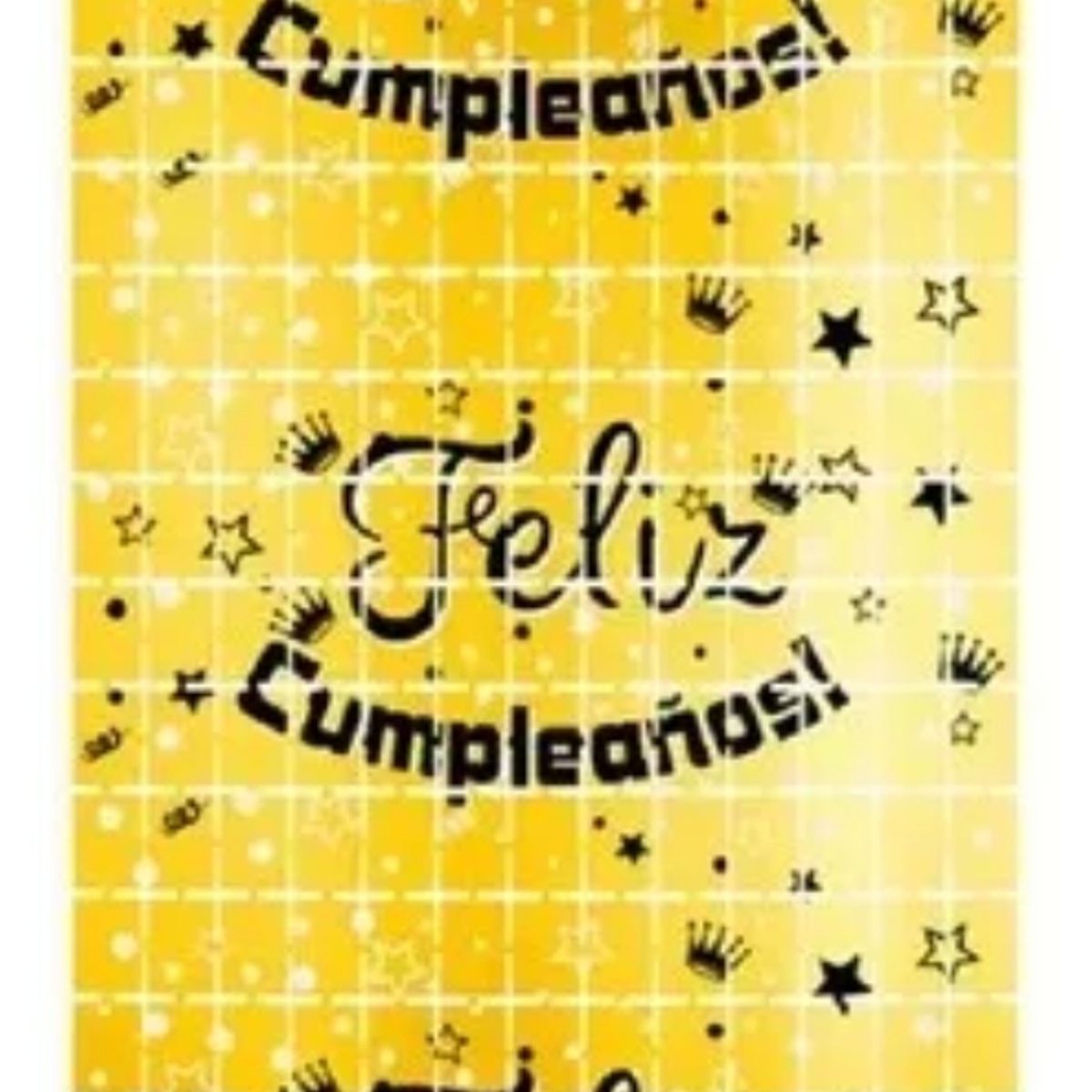 OEM - CORTINA METALICA PARA DECORACION FELIZ CUMPLEAÑOS DORADO