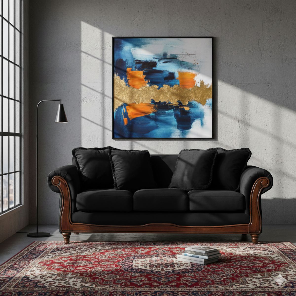 LATAM HOME - Sofá Latam Home Rimini 3 Cuerpos Negro