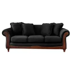 LATAM HOME - Sofá Rimini 3 Cuerpos Negro