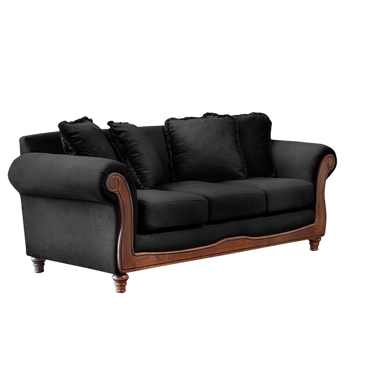 LATAM HOME - Sofá Latam Home Rimini 3 Cuerpos Negro