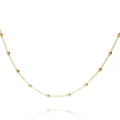 LUX JOYAS - Cadena Baño Oro Amarillo 18k Eslabones Pelotitas S