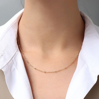 Imagen 2 del producto Cadena Baño Oro Amarillo 18k Eslabones Pelotitas S