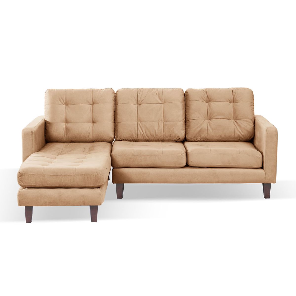 LATAM HOME - Sofá Seccional Izquierdo Napoles Tela Velvet Beige