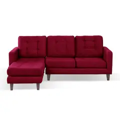 LATAM HOME - Sofá Seccional Izquierdo Napoles Tela Velvet Burdeo