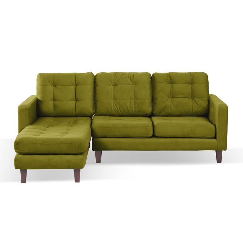 LATAM HOME - Sofá Seccional Izquierdo Napoles Tela Velvet Verde