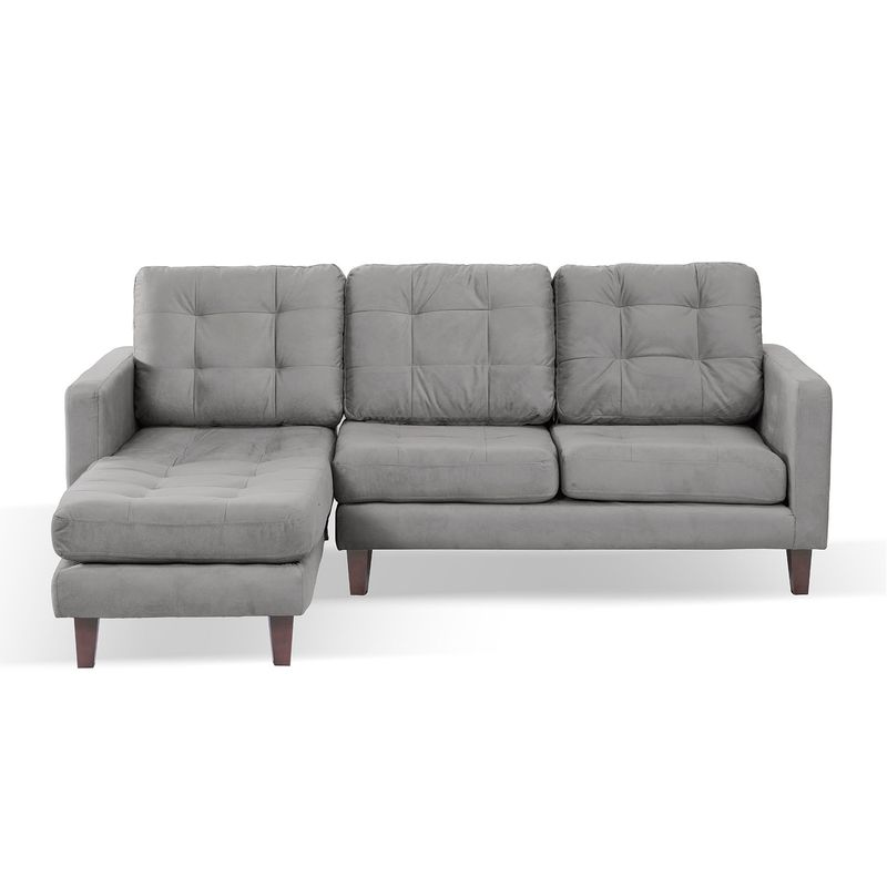 LATAM HOME - Sofá Seccional Izquierdo Napoles Tela Velvet Gris