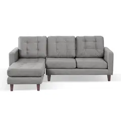 LATAM HOME - Sofá Seccional Izquierdo Napoles Tela Velvet Gris
