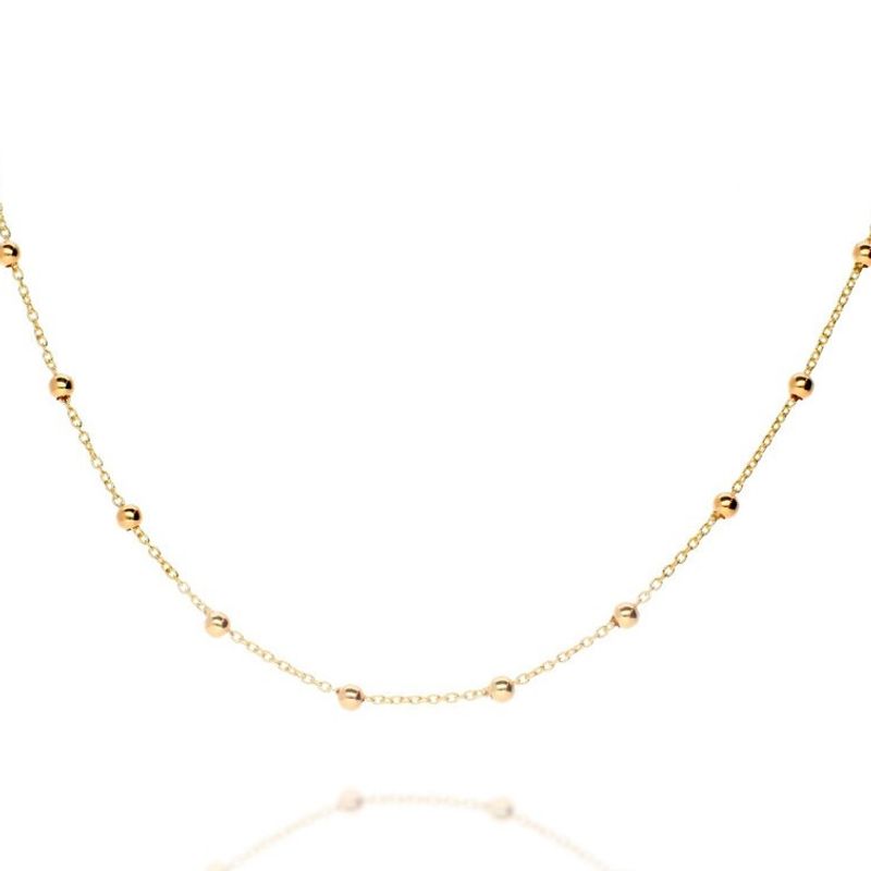 LUX JOYAS - Cadena Baño Oro Amarillo 18k Eslabones Pelotitas L