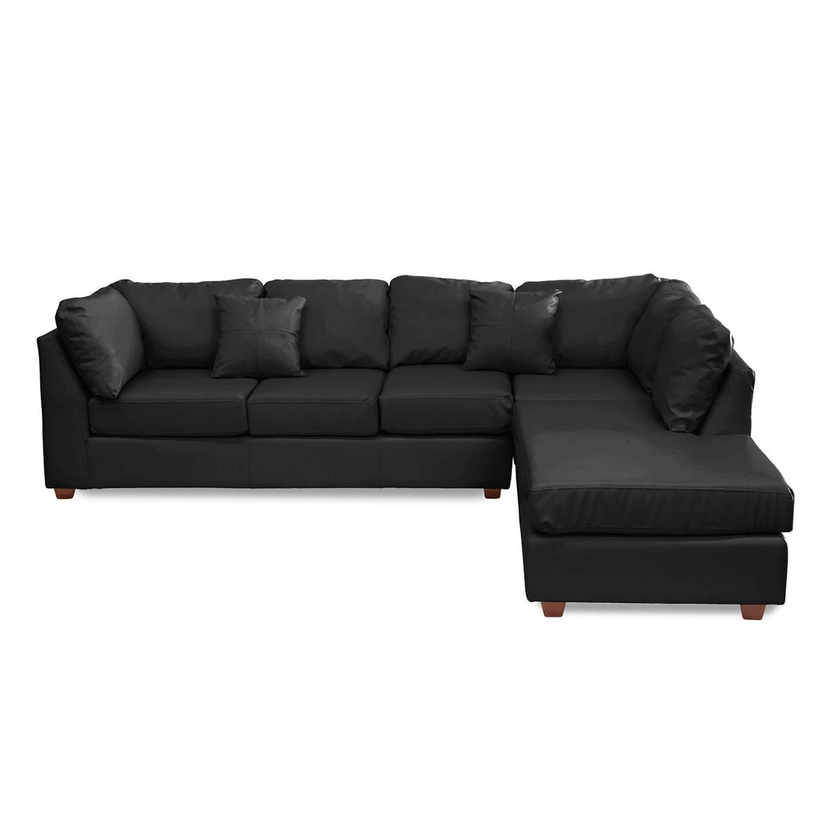 LATAM HOME - Sofá Seccional Padua Derecho Tela Velvet Negro