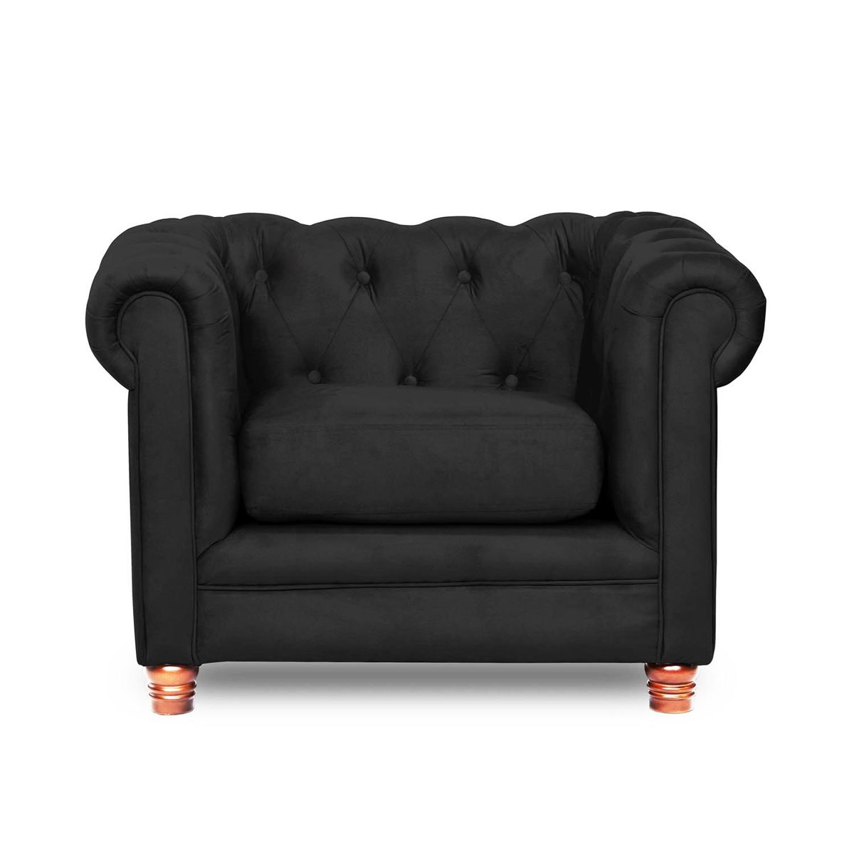LATAM HOME - SOFA FLORENCIA 1C TELA VELVET NEGRO