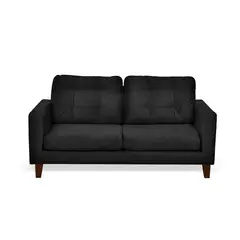 LATAM HOME - Sofá Napoles 2 Cuerpos Tela Velvet Negro