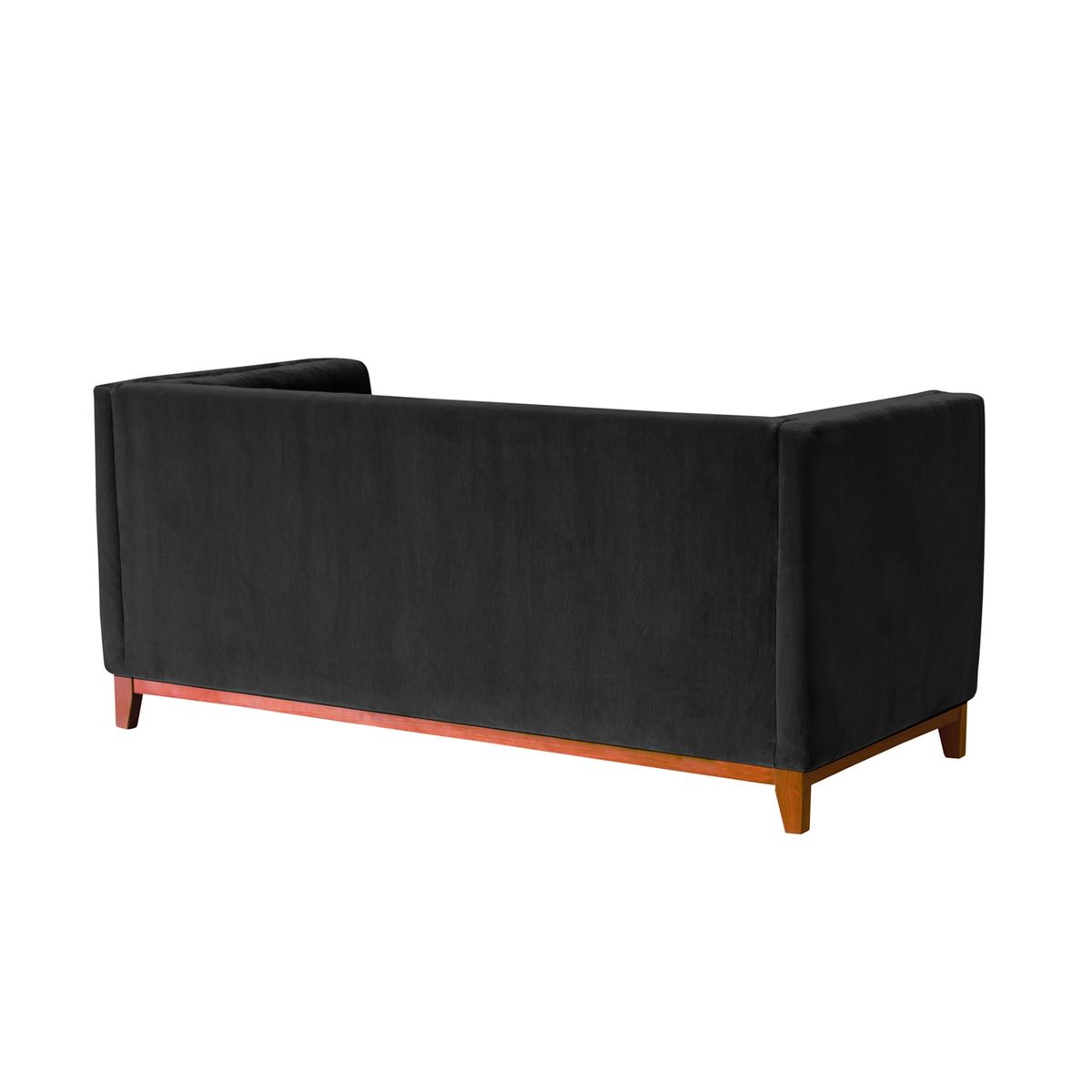 LATAM HOME - Sofa Roma 2 Cuerpos Capitoné Tela Velvet Negro