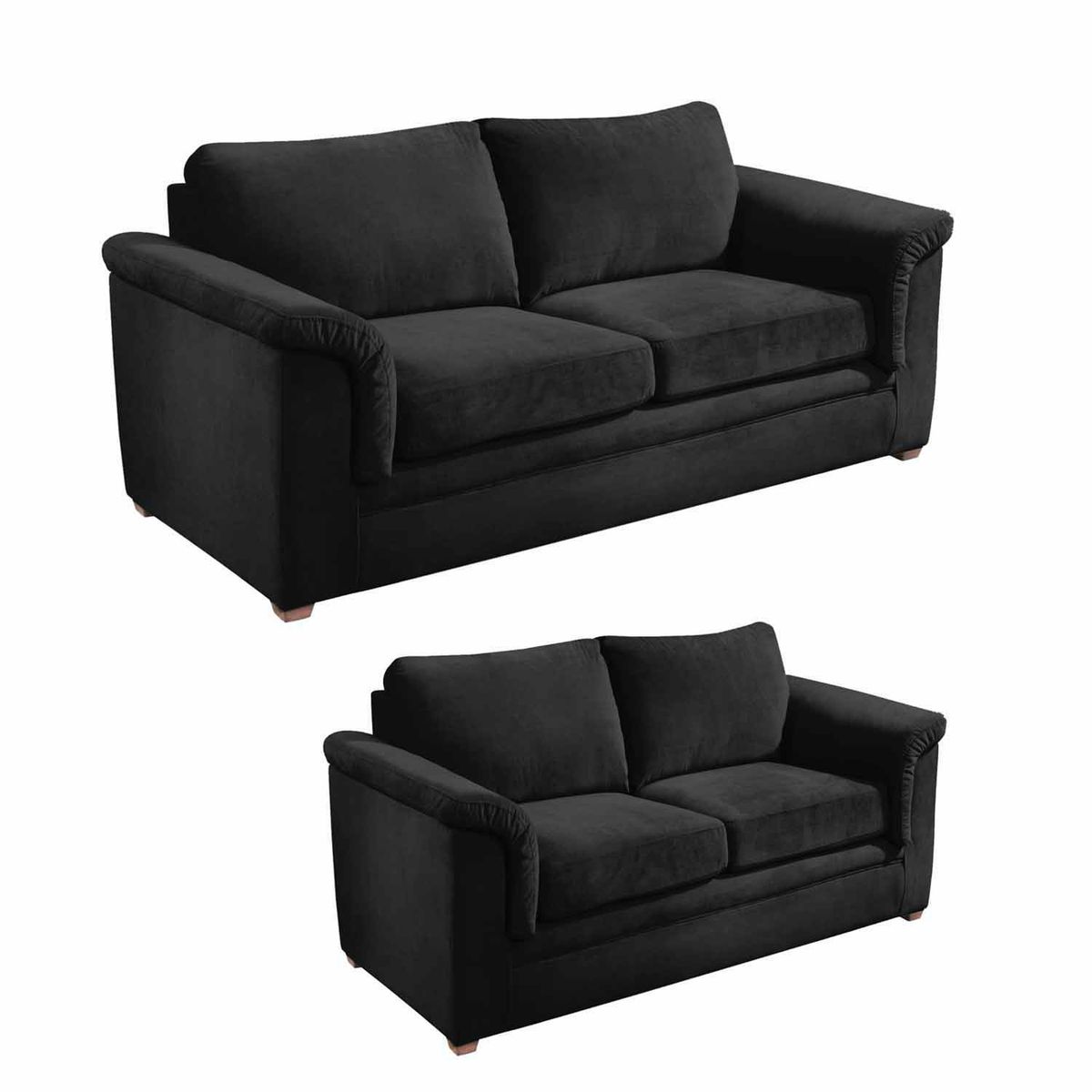 LATAM HOME - Sofá Latam Home Ancona 3+2C Velvet Negro