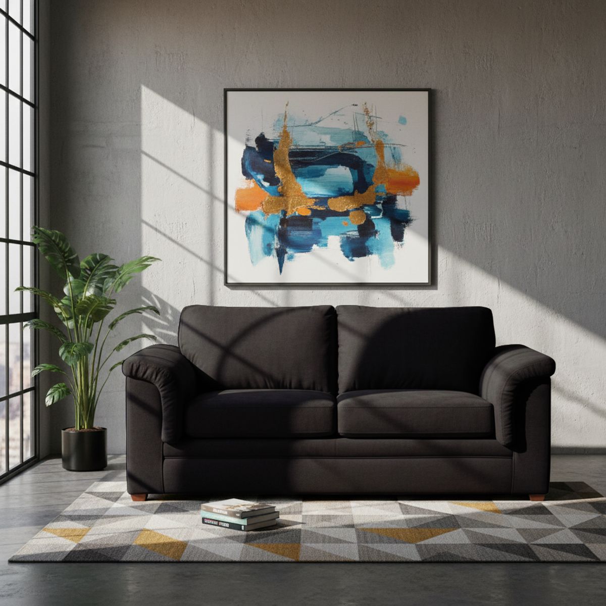 LATAM HOME - Sofá Latam Home Ancona 3 Cuerpos Negro