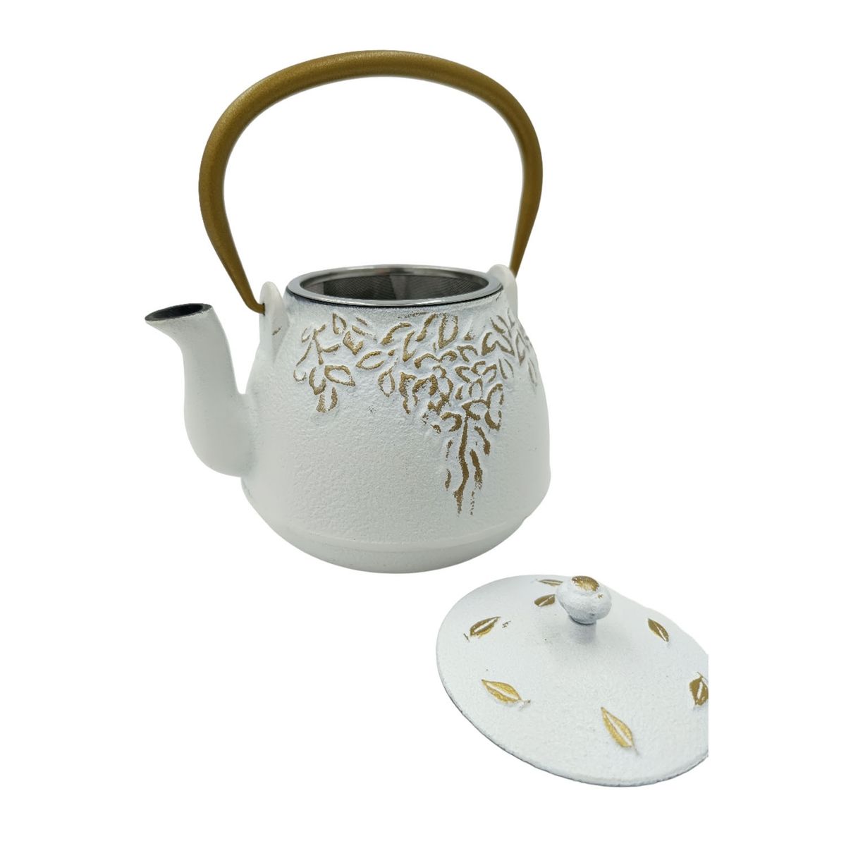 BOLTON - Tetera Bolton Fierro Fundido Blanco con Filtro 0.9 Litros