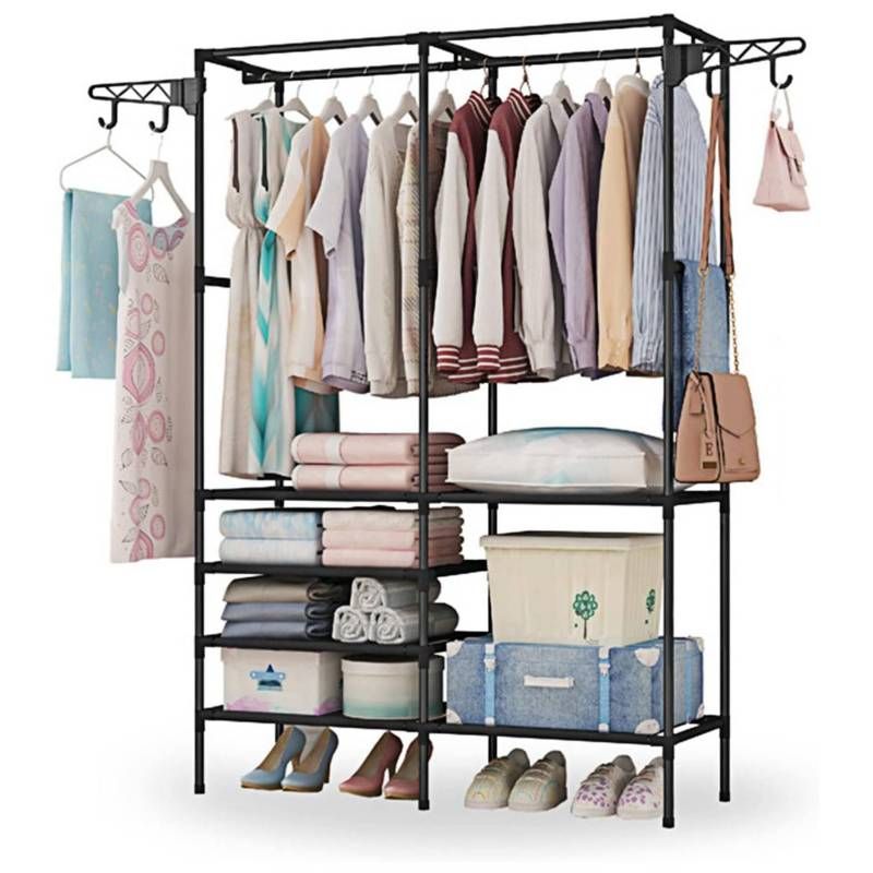 U BUY - Estante de ropa para ropa armario de ropa de 6 niveles para dormitorio