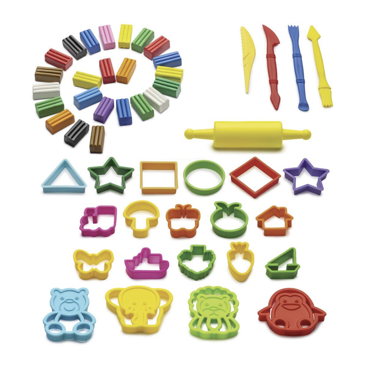 CARIOCA - Plasticina Carioca 12 Colores 400gr + Herramientas De Molde