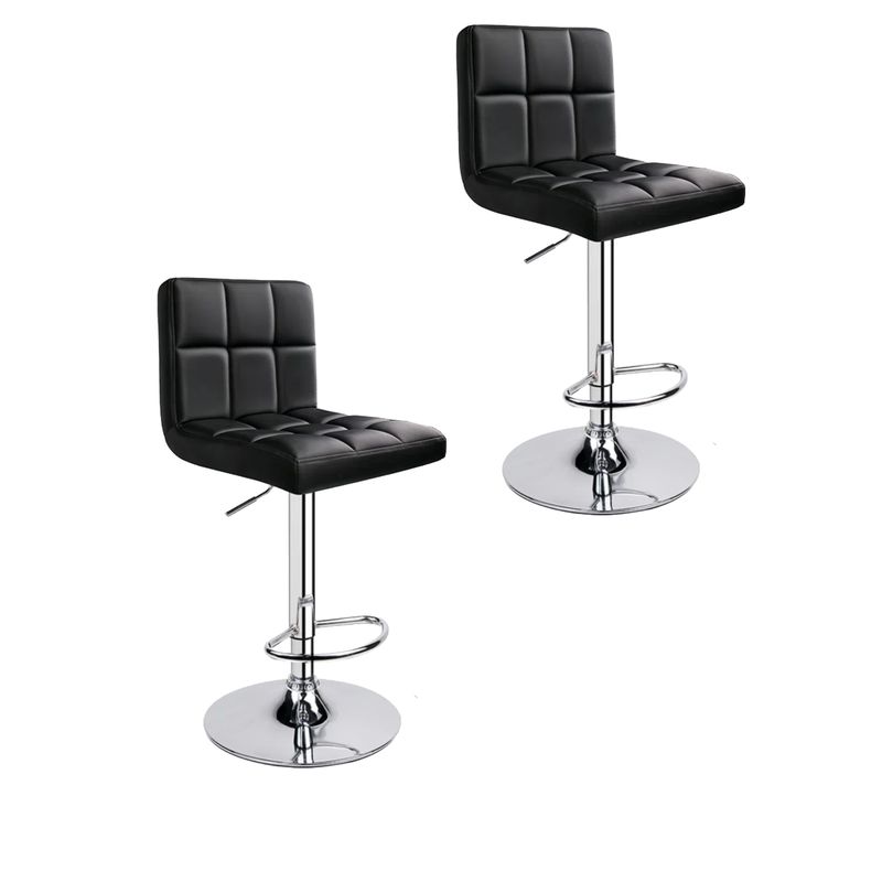 KLIK - Pack de 2 Taburetes Ajustables Completos con Respaldos - Negro KLIK