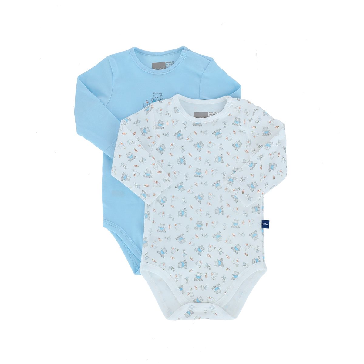 MOTA - Body Manga Larga Algodón Pima Pack 2 Niño