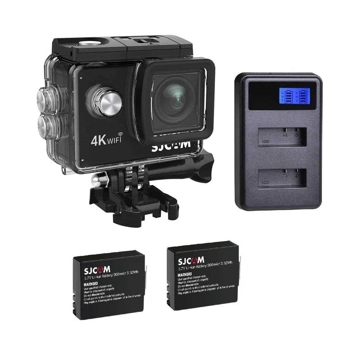 SJCAM - Cámara de acción SJCAM SJ4000 AIR 4K WIFI 2 baterias y cargador LED