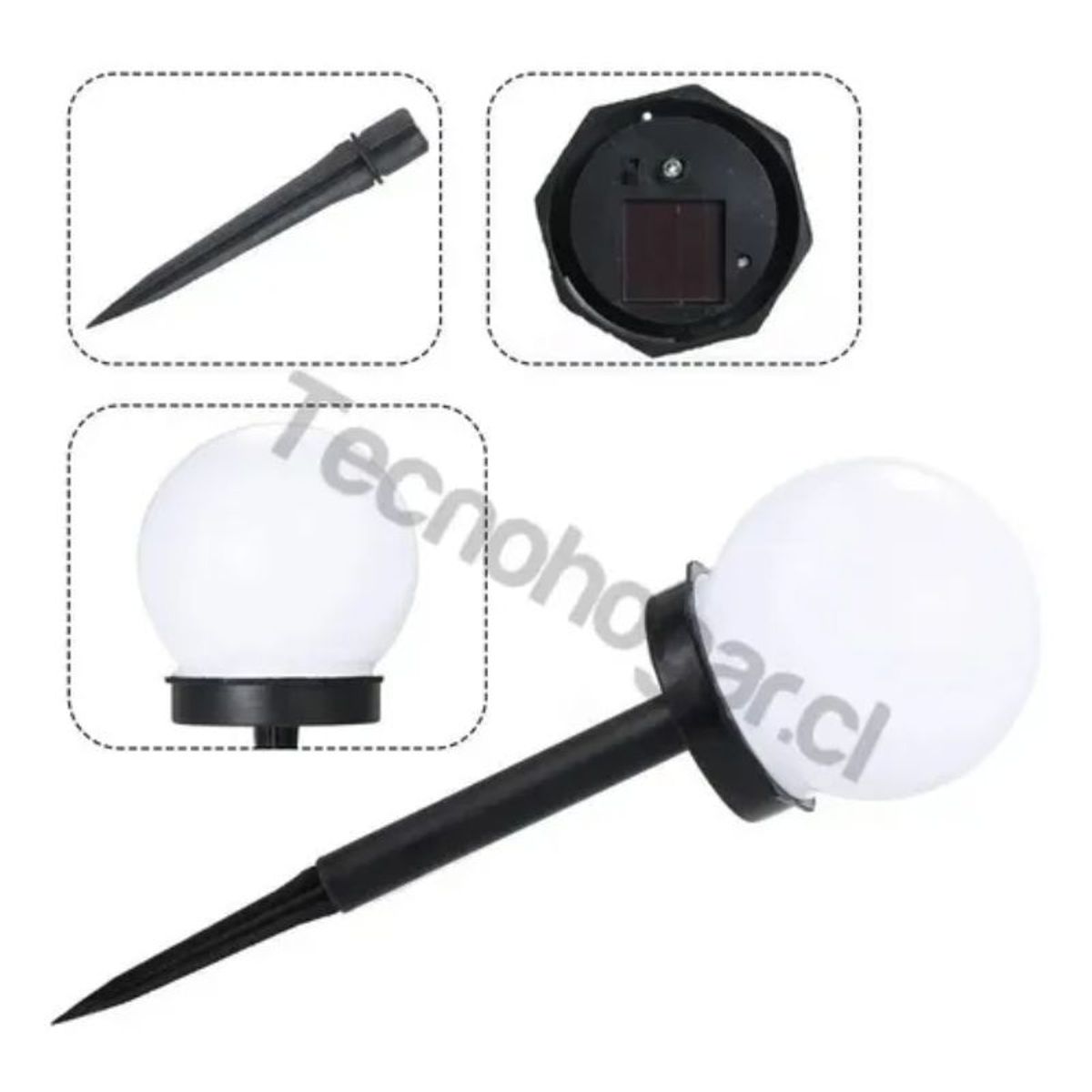 GENERICO - Estaca Solar Globo X6 Jardin Foco Led Exterior Decoracion
