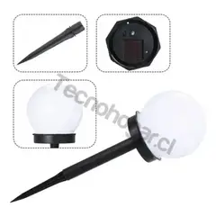 GENERICO - Estaca Solar Globo X6 Jardin Foco Led Exterior Decoracion