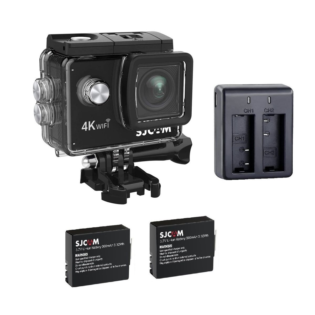 SJCAM - Cámara deportiva SJCAM SJ4000 AIR 4K WIFI 2 baterias y cargador dual