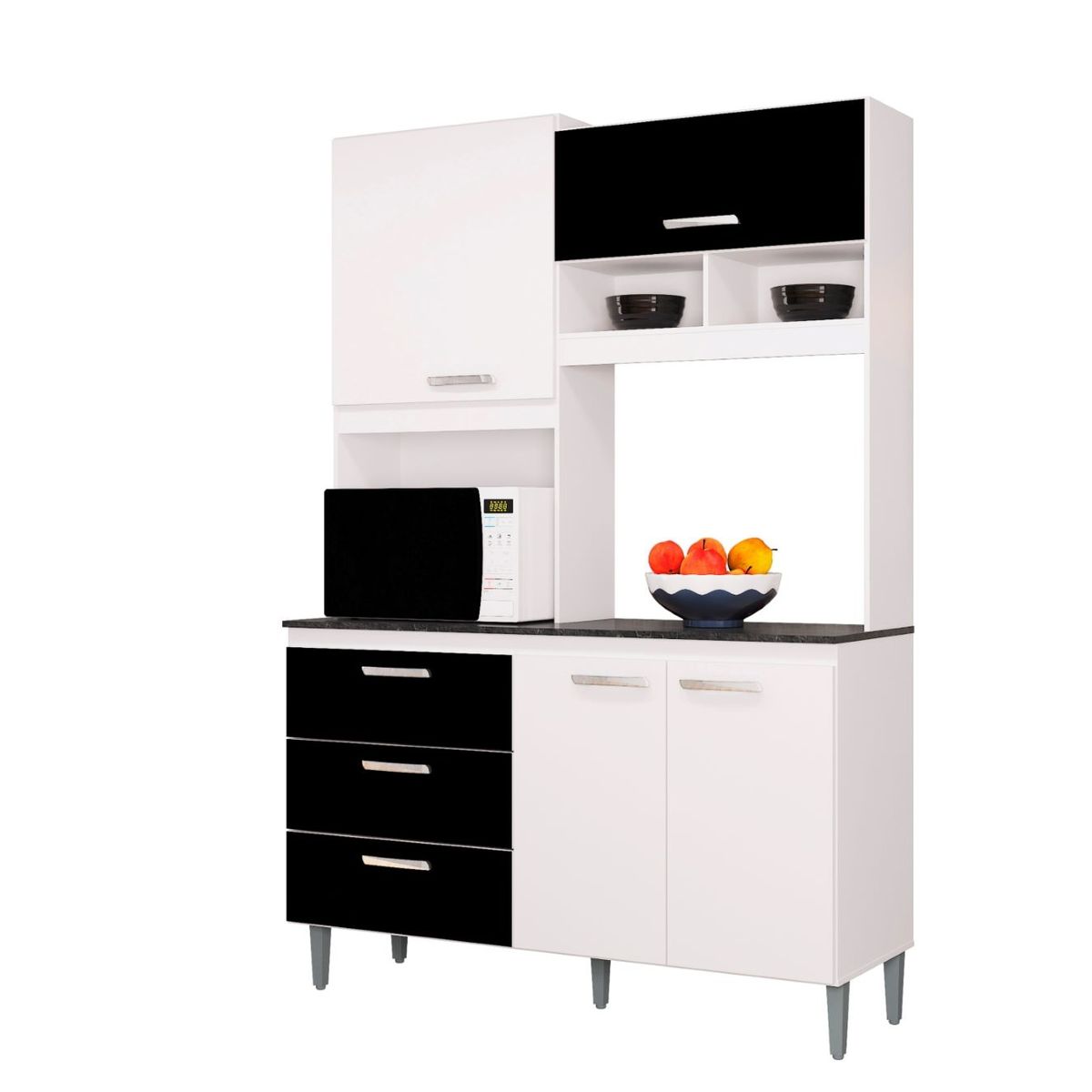 TAHUARI - Mueble de cocina Pilar blanconegro