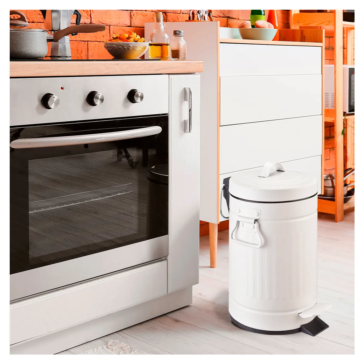 INSPIRACCI - Basurero Retro 5 L Metal Blanco