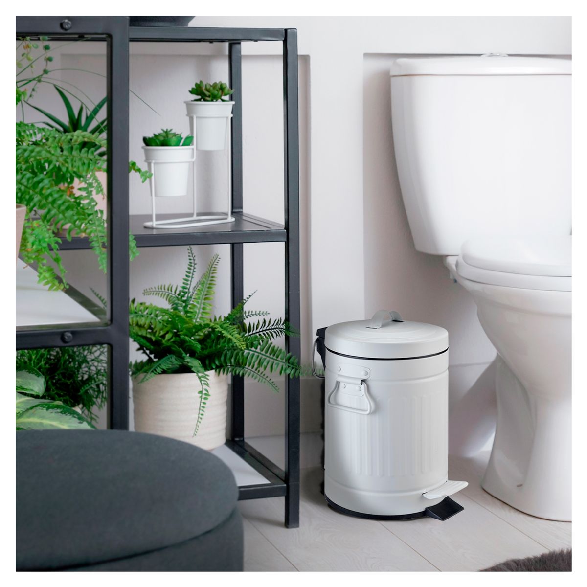 INSPIRACCI - Basurero Retro 3 L Metal Blanco