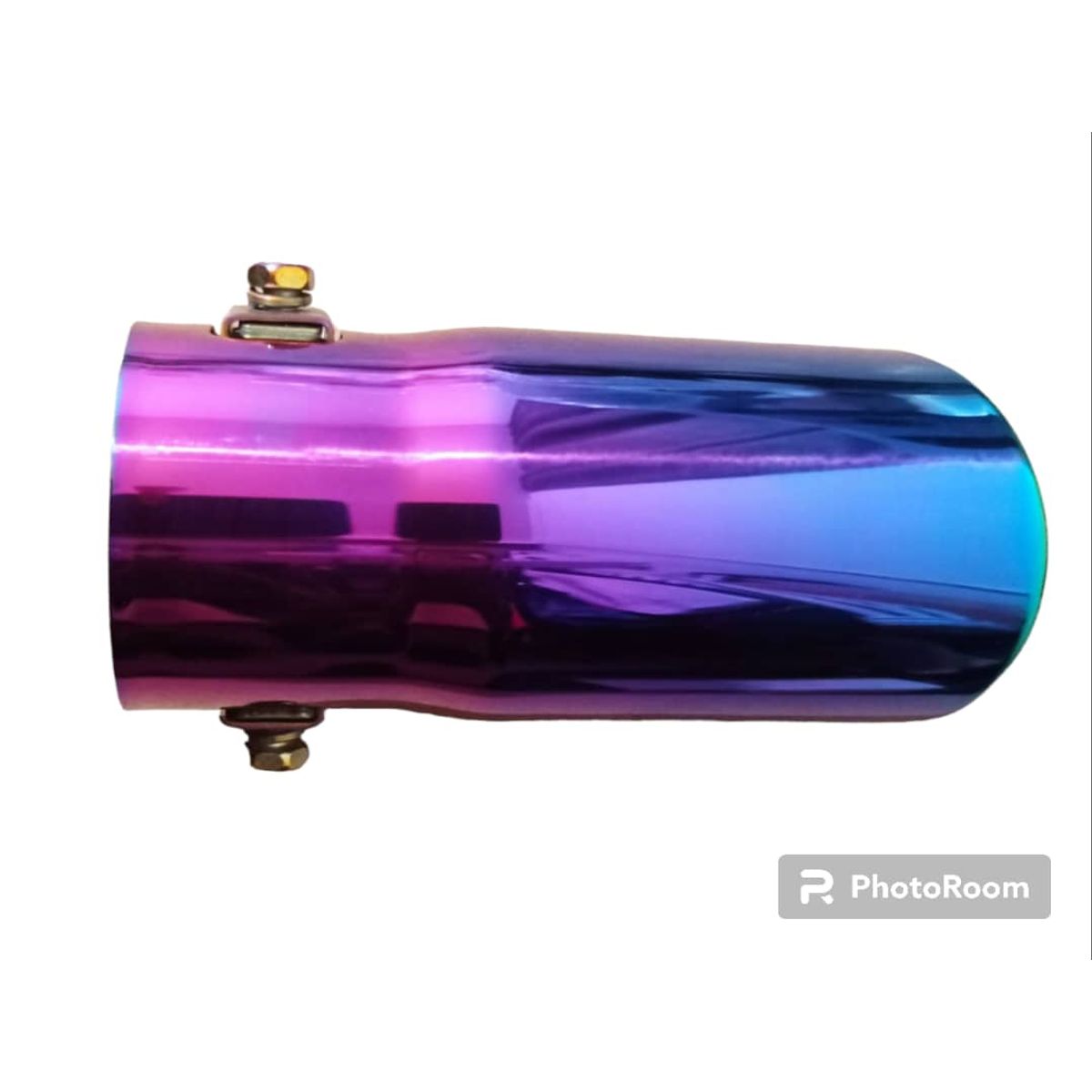 GENERICO - Cola escape decorativa tuning acero inoxidable tornasolado