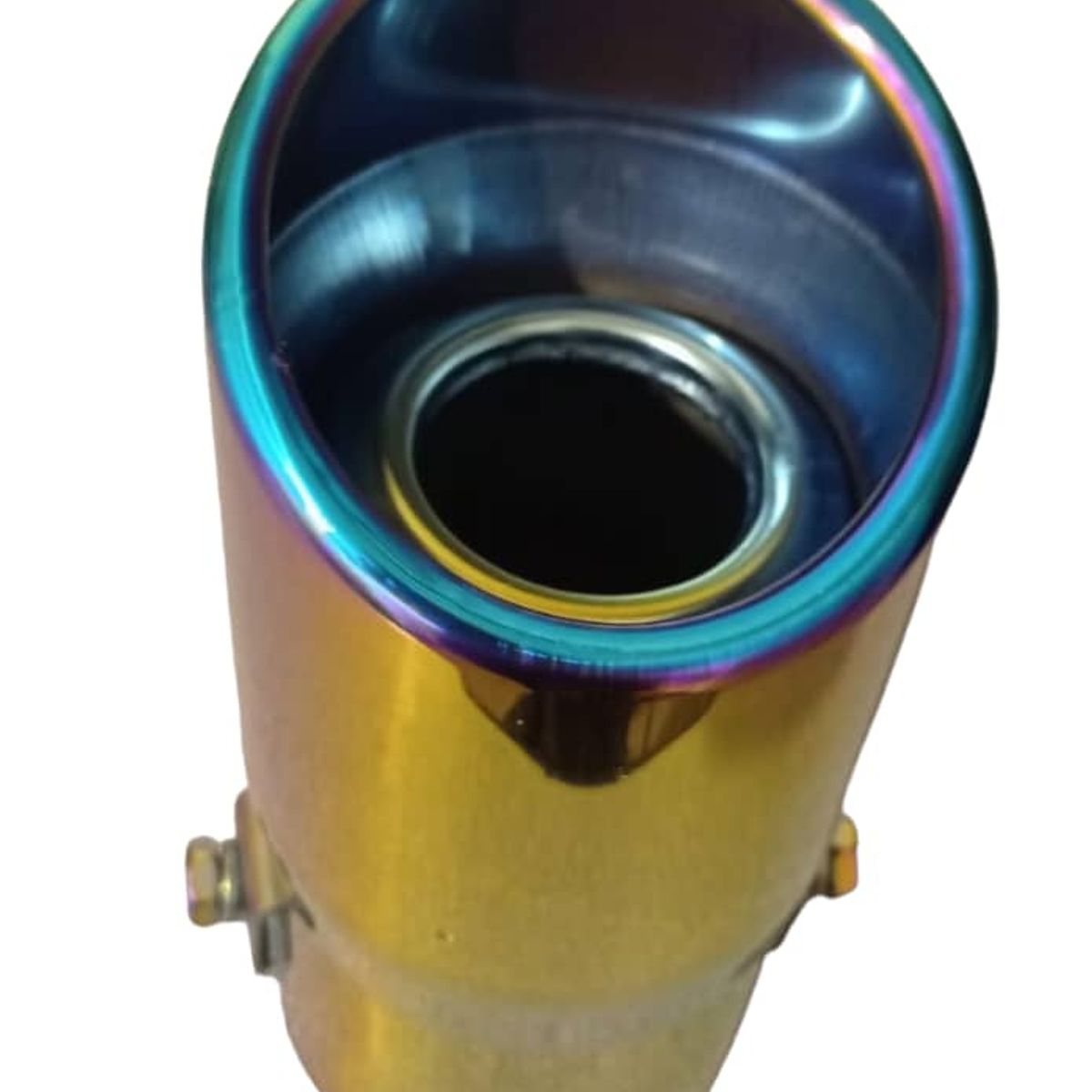 GENERICO - Cola escape decorativa tuning acero inoxidable tornasolado