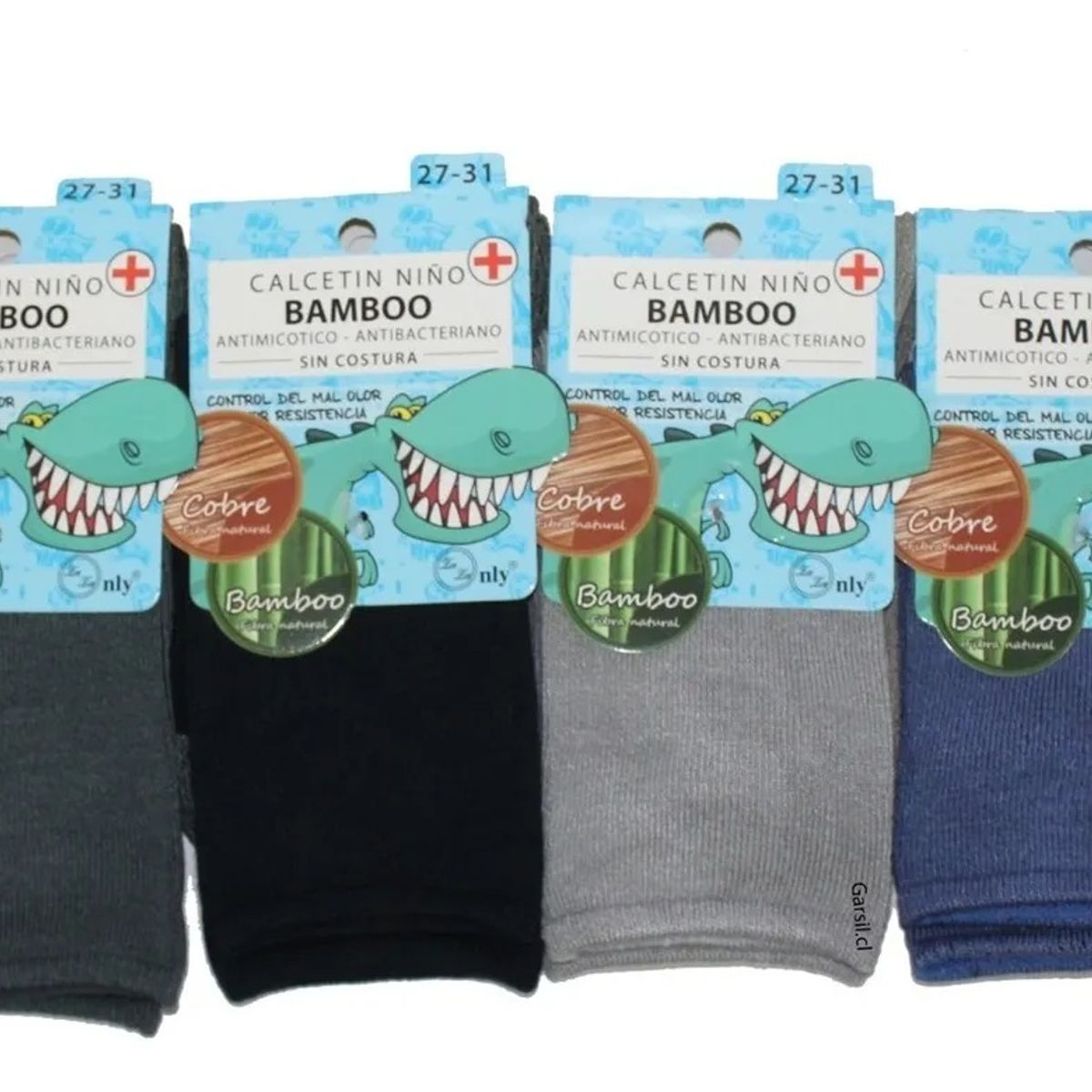 GENERICO - 12 Pares de Calcetines Con Bambú + Cobre Para Niño - Sin Costuras
