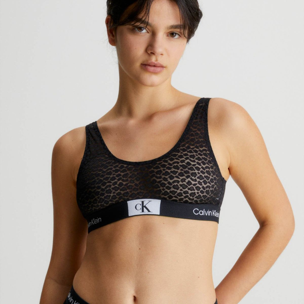 CALVIN KLEIN - Bralette con logo Negro Calvin Klein
