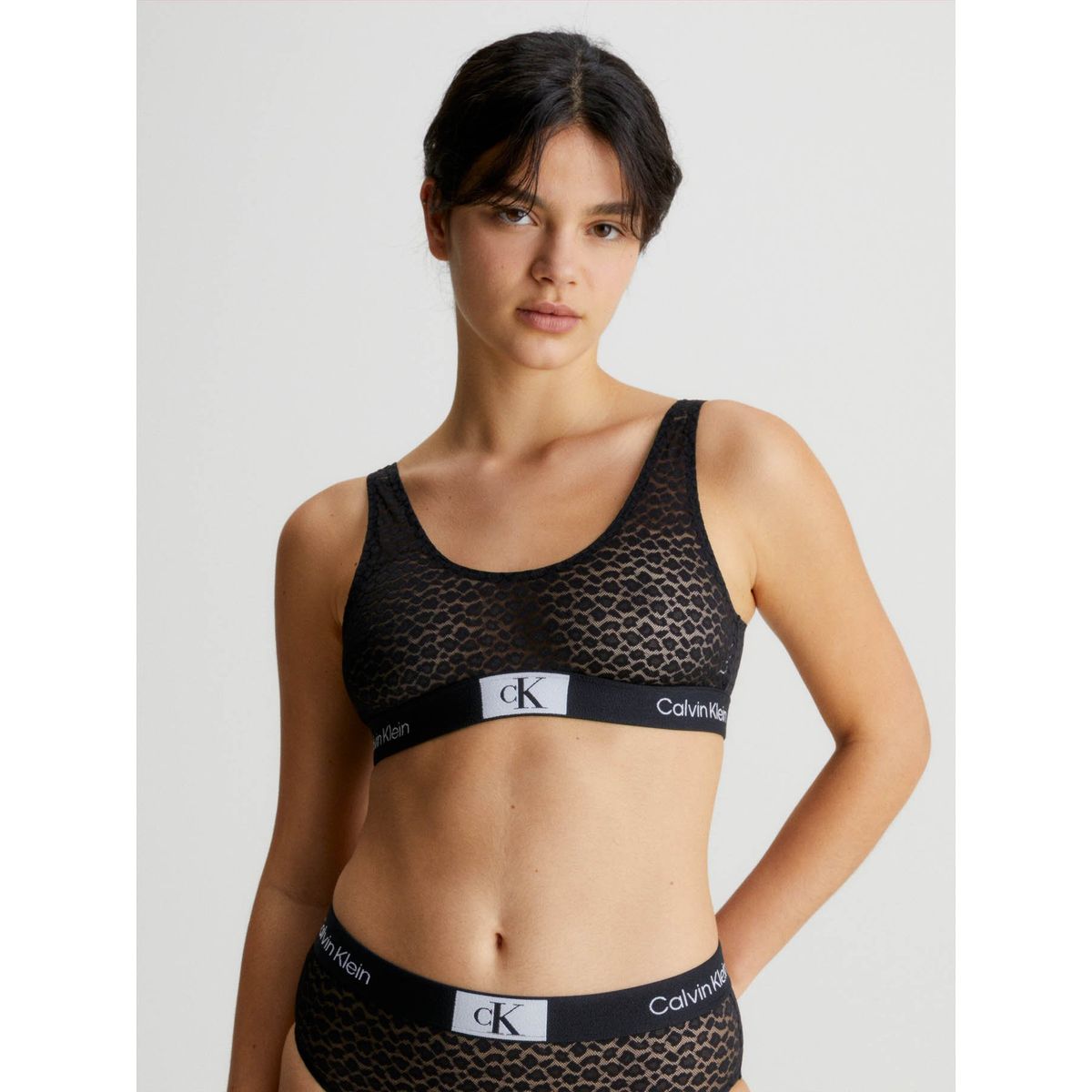 CALVIN KLEIN - Bralette con logo Negro Calvin Klein