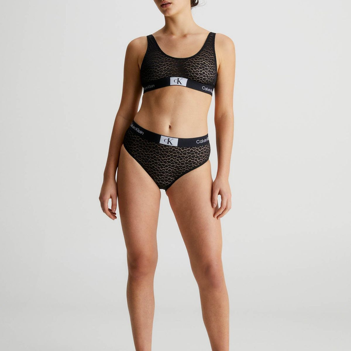 CALVIN KLEIN - Bralette con logo Negro Calvin Klein