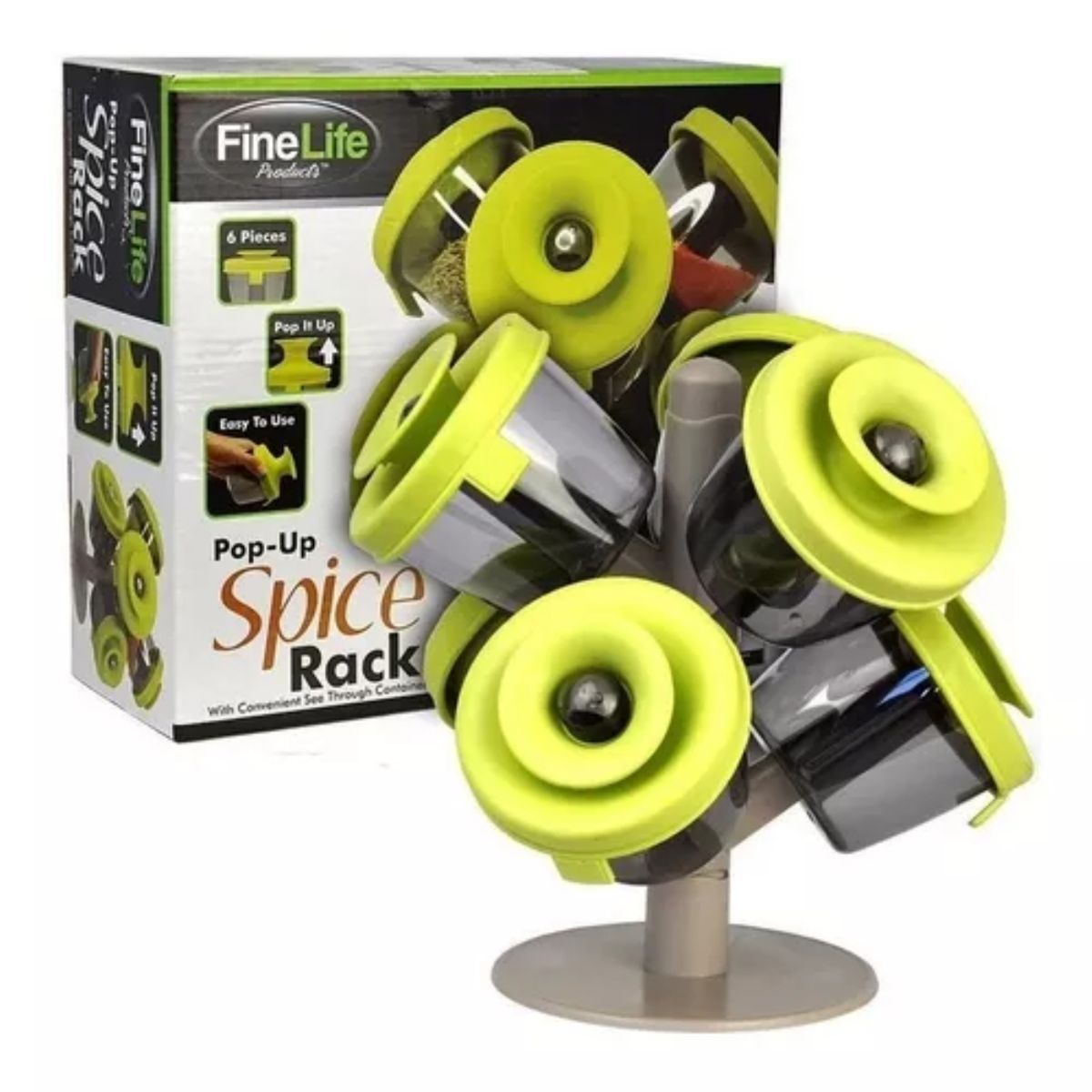OEM - ESPIECERO CONDIMENTERO SPICE RACK DE 6 PIEZAS POP-UP