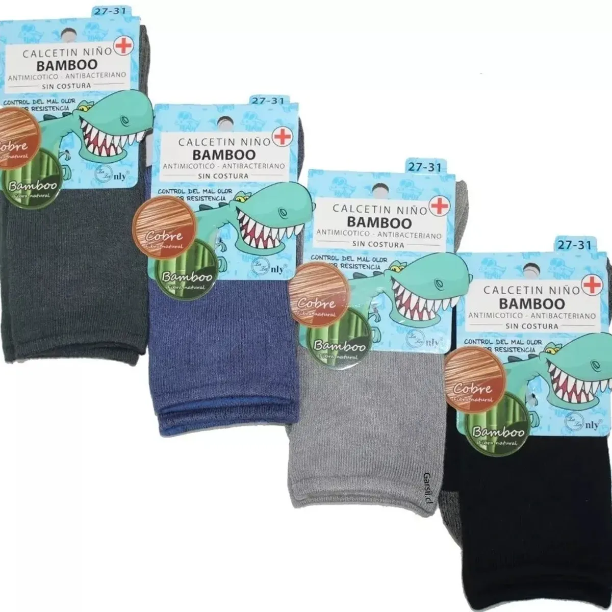 GARSIL - X6 Pares de Calcetines Con Bambú  Cobre Para Niño - Sin Costuras