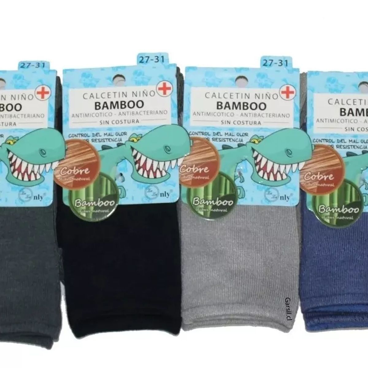 GARSIL - X6 Pares de Calcetines Con Bambú  Cobre Para Niño - Sin Costuras