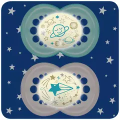 MAM - 2Chupetes Nocturno Látex Original Night 6m Creamy Bahama