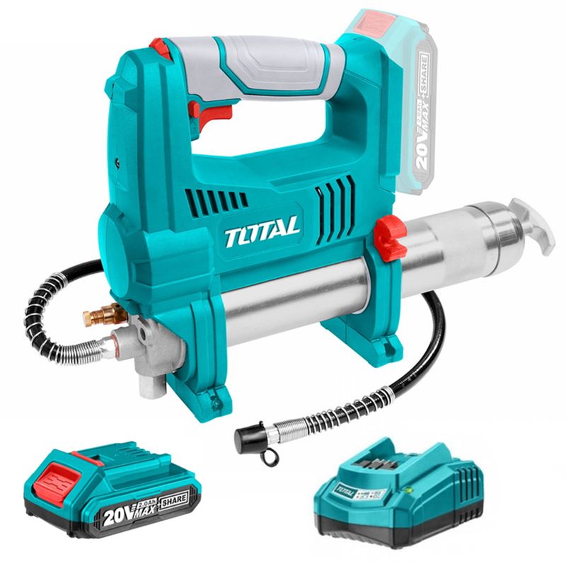 TOTAL TOOLS - Engrasadora Inalambrica 20v Bateria  Cargador Total Tggli2010
